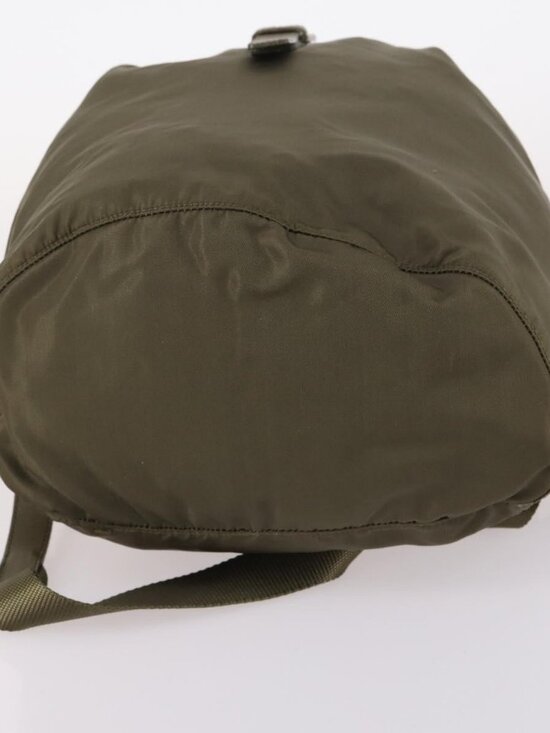 PRADA Backpack Nylon Khaki Silver Auth bs29051 main image 4